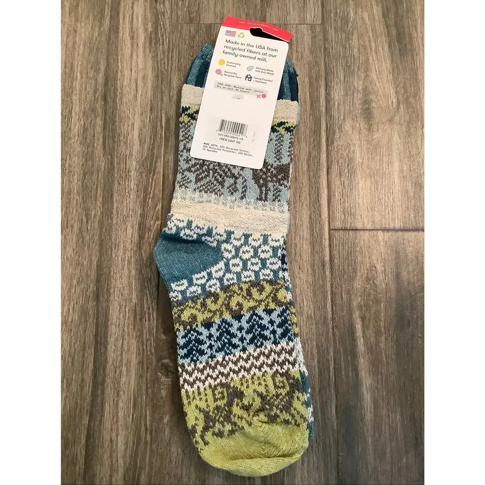 Solmate Unisex Medium Goat Pattern Knit Thick Crew Socks Winter Gorpcore A32-4